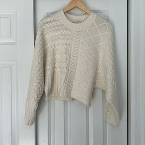 Abercrombie white textured sweater